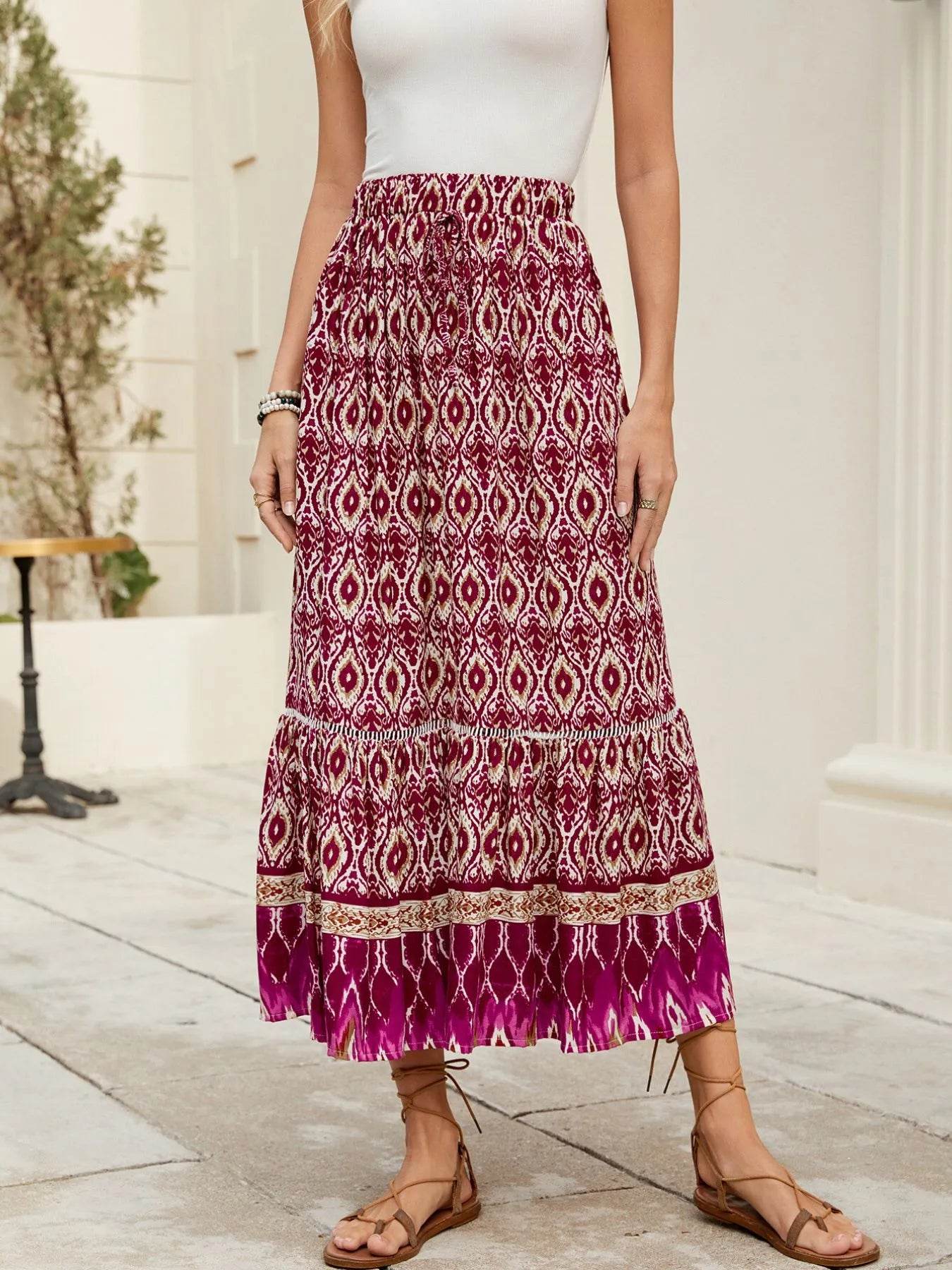 Bohemian Printed Ruched Maxi Skirt Trendsi 95274ae8-1909-4cc6-8600-d3cb2f3b5954-Max-Origin