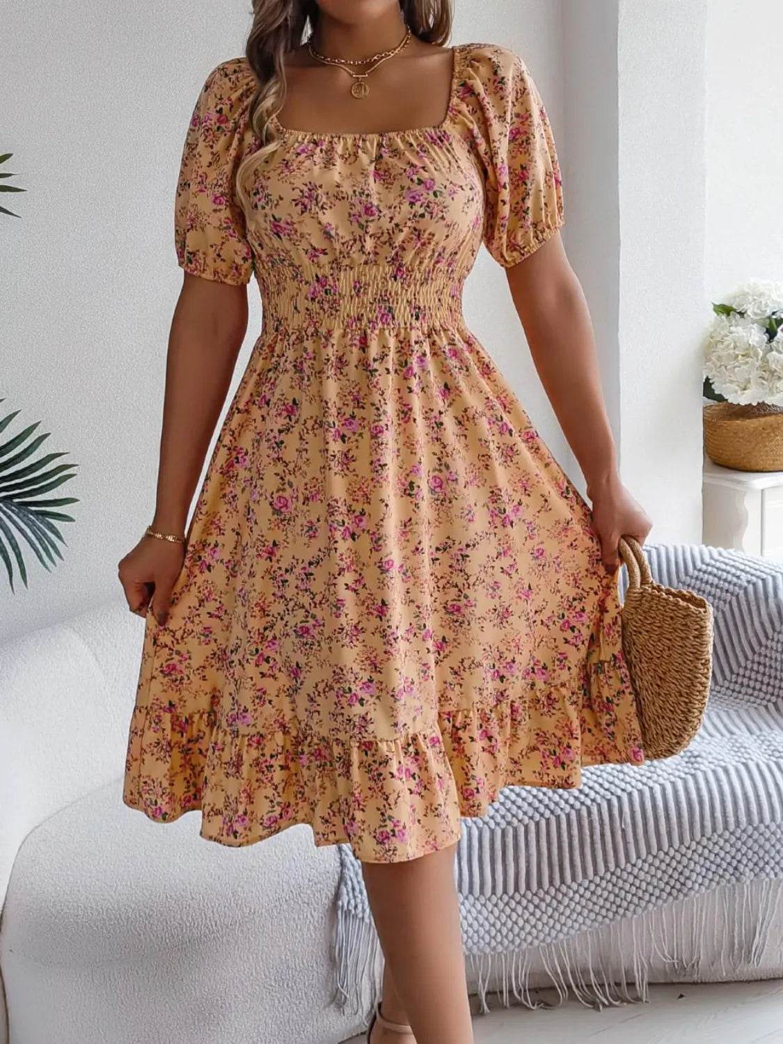 Ruffled Hem Floral Puff Sleeve Dress Trendsi 952a5dfd-e36b-409e-bfed-31ce6e07e716-Max-Origin