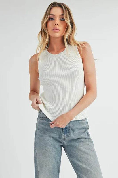 Aemi + Co Ribbed Round Neck Knit Tank Trendsi 955a793a-7e77-4c81-9aba-c596c75ad8d2-Max