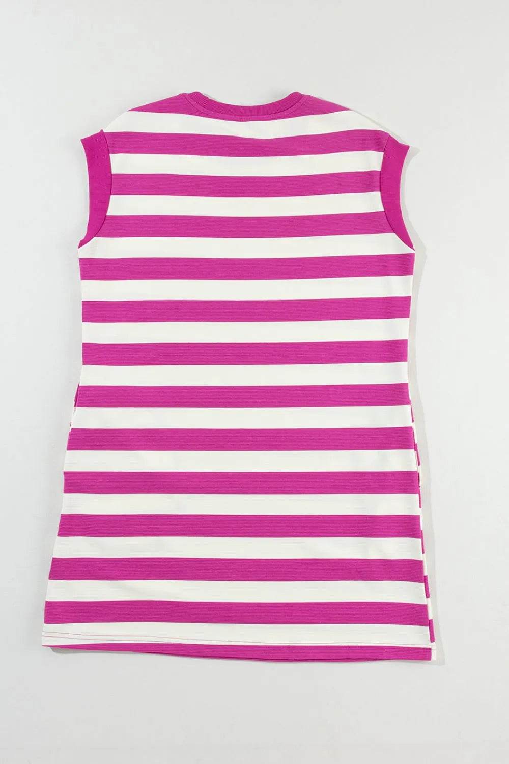 Stripe Cap Sleeve Pocketed Shift Tee Dress Trendsi 959203bf-6627-49f1-a0aa-3eb810e8852c-Max-Origin