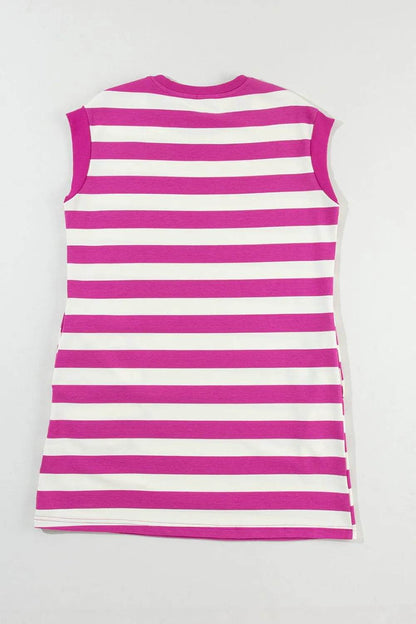 Stripe Cap Sleeve Pocketed Shift Tee Dress Trendsi 959203bf-6627-49f1-a0aa-3eb810e8852c-Max-Origin