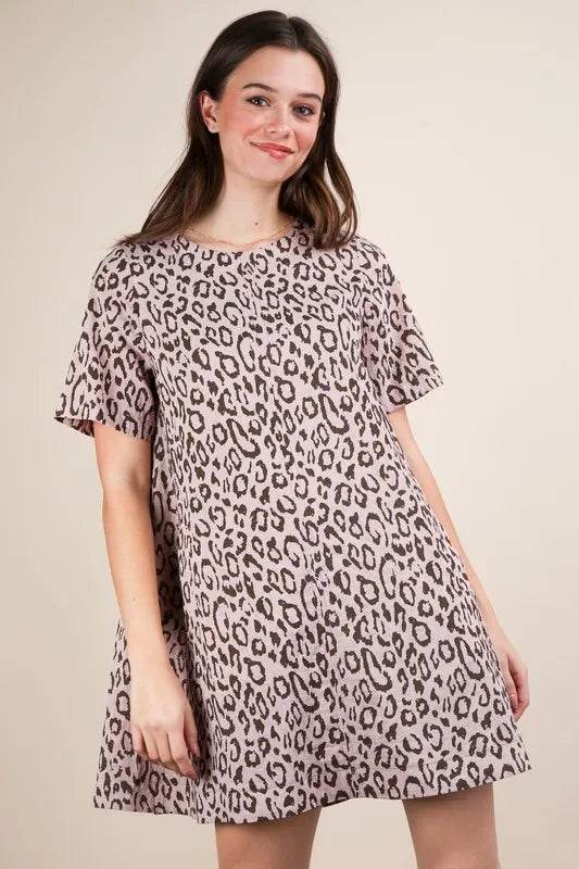 VERY J Leopard Printed Comfy Mini Dress Blush Trendsi 95a36881f76340b8937a43458bc55df8-Max-Origin
