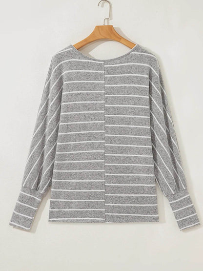 Stripe Dolman Sleeve Drop Shoulder Top Trendsi 9600640226c240f8870d3684bbd7f706-Max-Origin