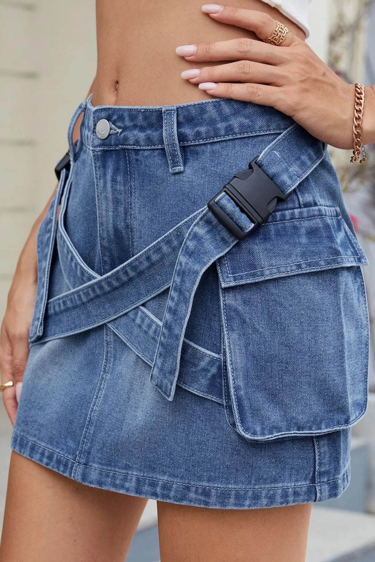Criss-Cross Waist Detail Denim Mini Skirt Trendsi 960221d8-2b07-4257-b7d0-ea4b2a34913a-Max-Origin