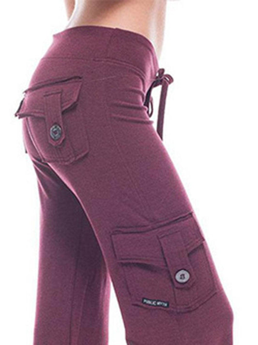 Mid Waist Pants with Pockets Trendsi 964562e5fe5d4670a49ec4037b7878dc-Max