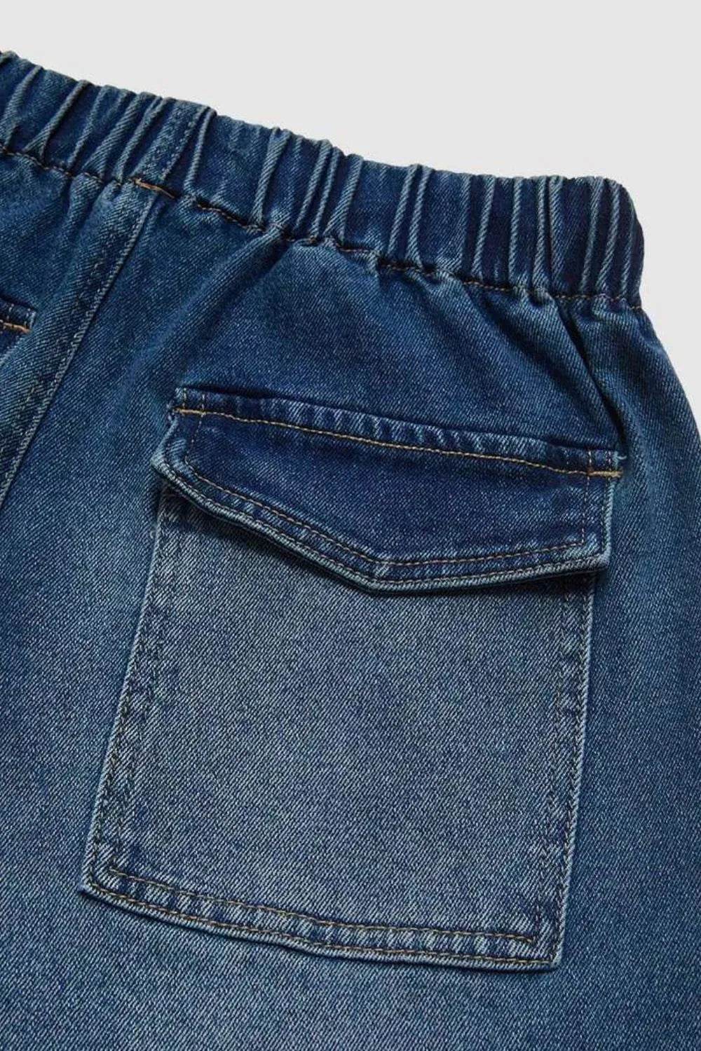 Drawstring Waist Wide Leg Shirred Jeans Trendsi 964677ef-0bdb-413f-9e66-8c60bb878ffe-Max