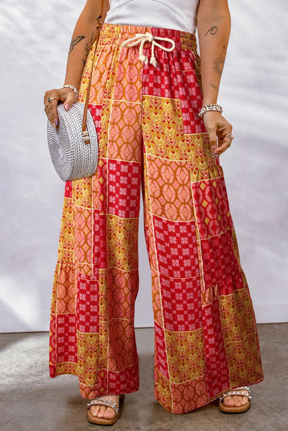 Bohemian Patchwork Drawstring Wide Leg Pants Red Trendsi 9681460e4f624ac480524bcb46e2cd22-Max