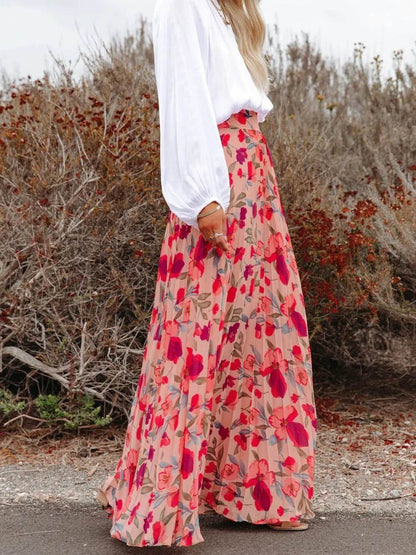 Printed Elastic Waist Pleated Maxi Skirt Trendsi 96abef9a-566c-4ac2-92d2-3836d7177399-Max