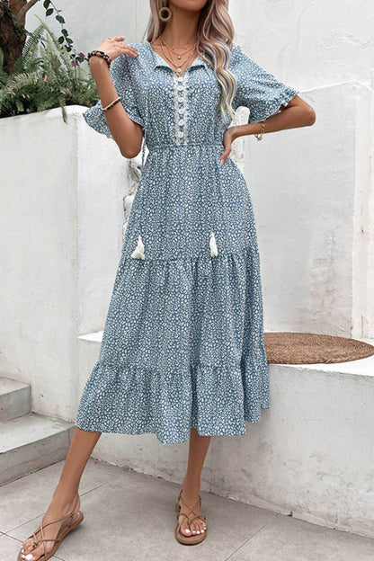 Perfee Printed Tassel Tie Flounce Sleeve Dress Trendsi 96d28591243e419abdd954b5293f5906-Max