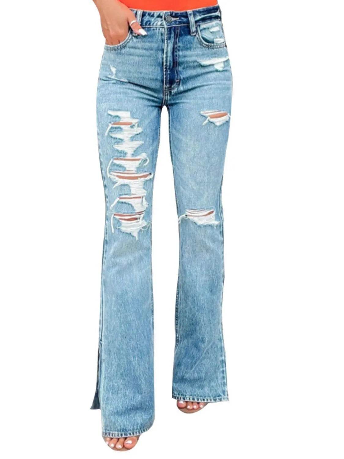 Distressed Slit Bootcut Jeans Trendsi 96e9802d-f3d3-478c-b2b3-6e83ff803fe7-Max-Origin