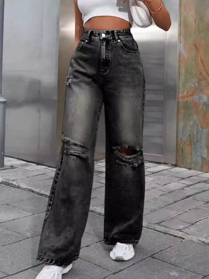 Distressed Wide Leg Jeans with Pockets Trendsi 96ee7980-827a-4b08-a460-cc7493179881-Max