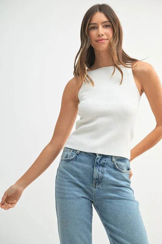 MABLE Ribbed Knit Tank Off White Trendsi 97221a7bccba4c348df83aa11432cede-Max-Origin