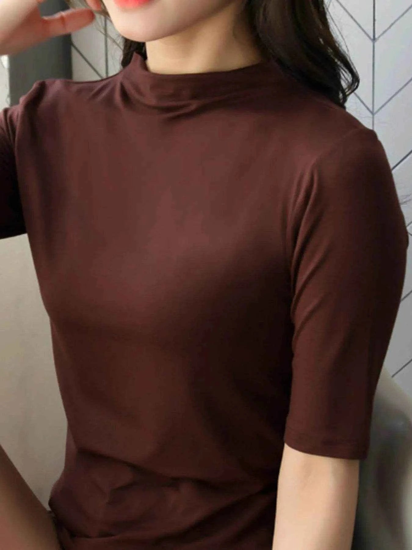 Solid Color Short Sleeve T-Shirt Brown Trendsi 975f574c-ea84-49b2-ae0b-e7e49e8cfeaf-Max-Origin