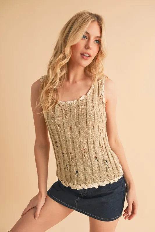 Aemi+Co Distressed Detail Round Neck Knit Tank Trendsi 9770196b6c87439fa9654c841cacacf1-Max-Origin