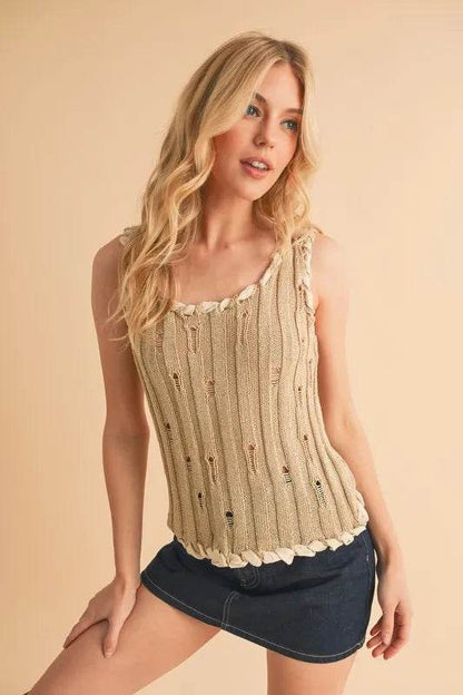 Aemi+Co Distressed Detail Round Neck Knit Tank Trendsi 9770196b6c87439fa9654c841cacacf1-Max-Origin