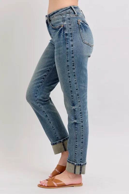 Judy Blue Full Size Mid Rise Vintage Wash Double Roll Cuff Boyfriend Jeans Plus Size Trendsi 9789963f8a184708b519c4ab0b77885a-Max-Origin