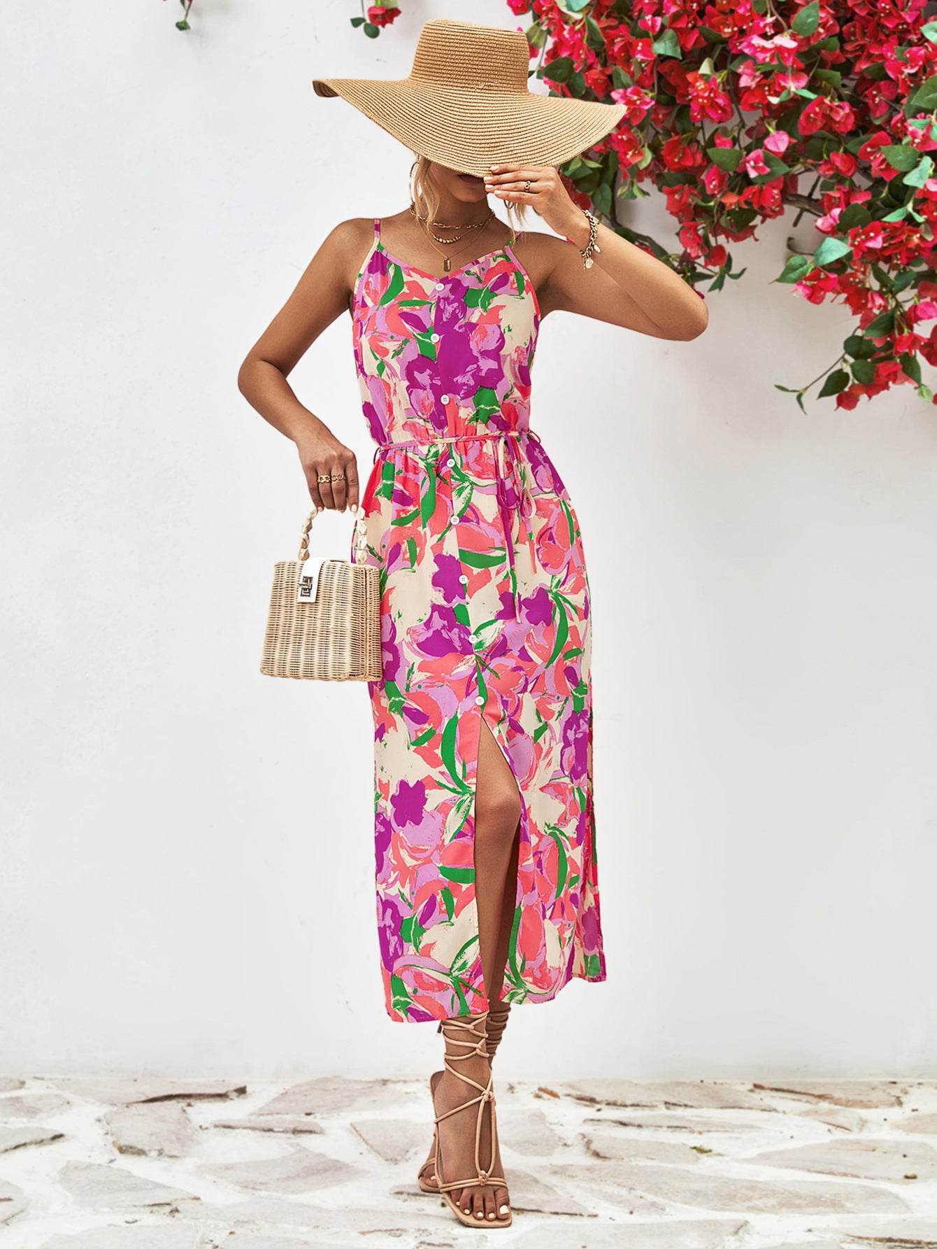 Printed Spaghetti Strap Front Slit Dress Trendsi 97a23ff3b7fb48d0b34b9350b577fa78-Max