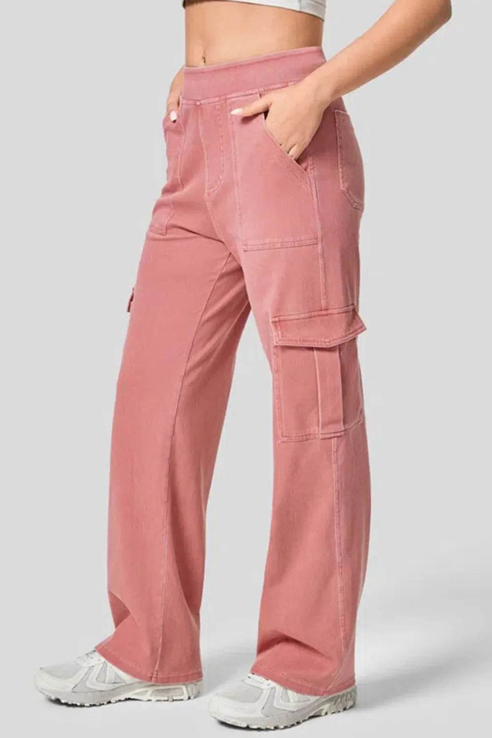High Waist Straight Leg Cargo Jeans Trendsi 97cd93b2-3871-48df-beb3-f99f2cbc3358-Max