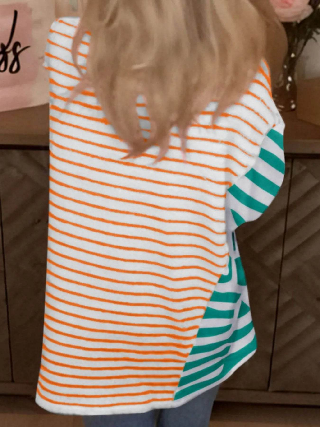 Colorful Striped Oversized T-Shirt Trendsi 981bf3b4-1cd0-4cf7-8c49-412ebe911998-Max-Origin