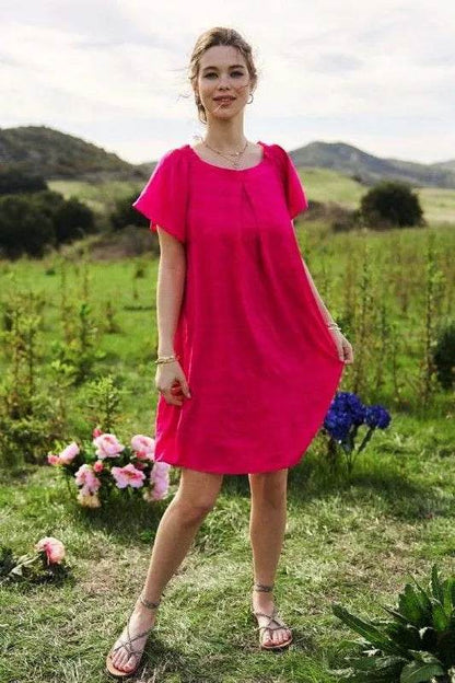 Davi & Dani Textured Ruffle Boat Neck Shift Dress Trendsi 984885bd956b46d3ac1ab9d68d211673-Max-Origin
