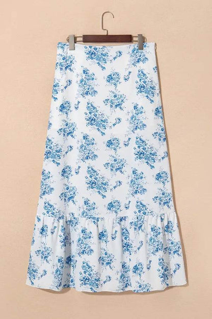 Split Asymmetrical Ruffled Printed Skirt Trendsi 98ce7586-0dbd-4cef-98d5-e243fea3a418-Max