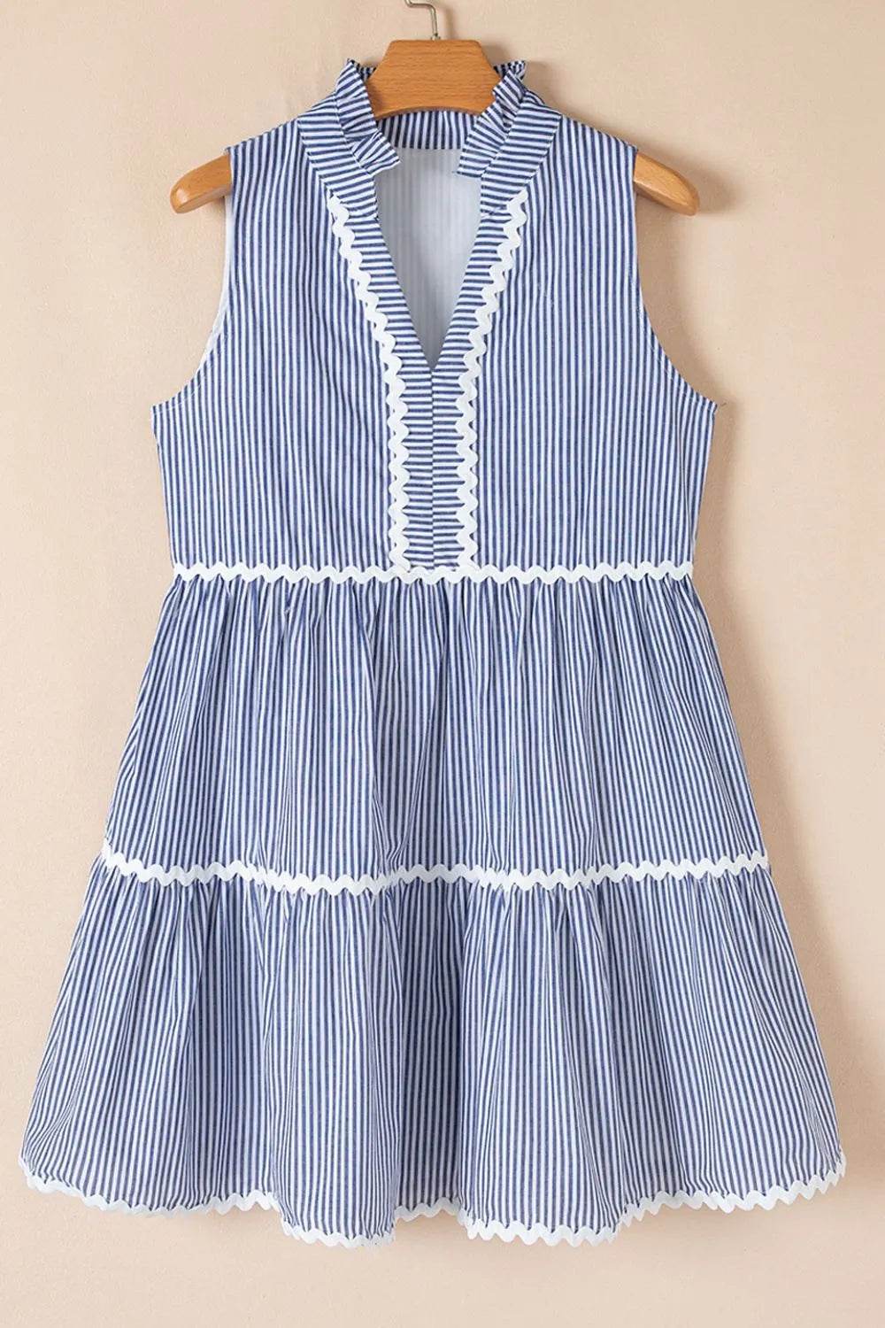 Stripe Sleeveless Notched Ric Rac Mini Dress Trendsi 98d93b5d-e6cf-4257-83ea-b2008ac5de9a-Max-Origin