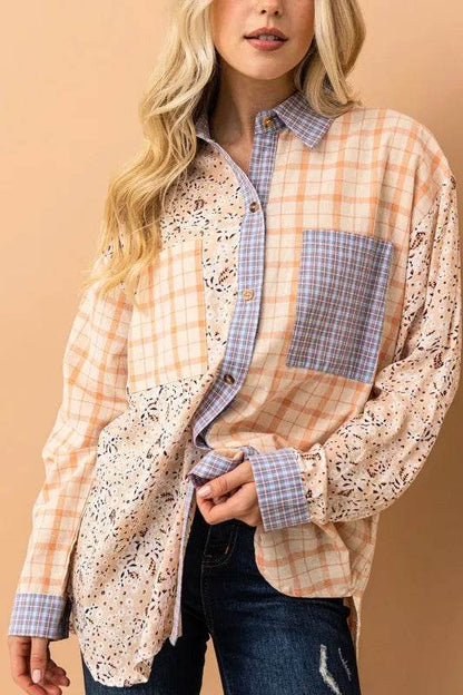 And The Why Floral and Plaid Color Block Shirts with Pocket Trendsi 99075d48adea408f8261741bae95ca1b-Max-Origin
