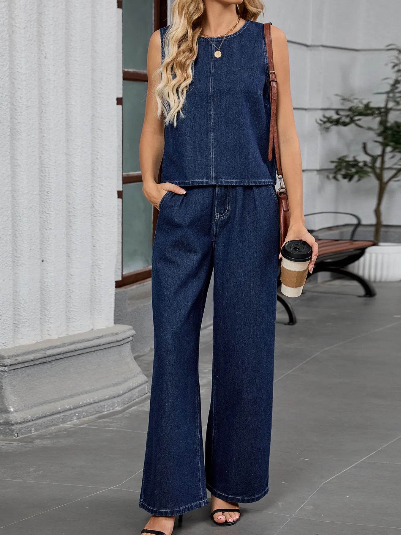 Round Neck Tank and Pants Denim Set Trendsi 99199e33d2d044718ebf896ccb2b8302-Max-Origin