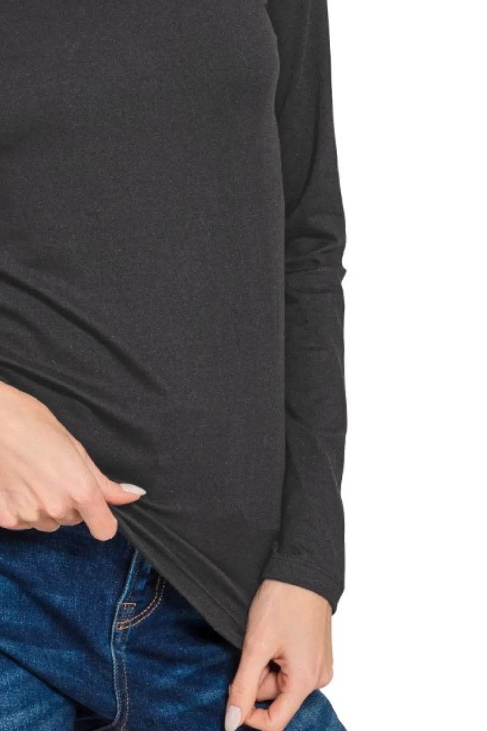 Zenana Brushed Microfiber Long Sleeve V-neck Tee Trendsi 99326814-4787-46b2-8df4-0ec5d2cc823b-Max-Origin