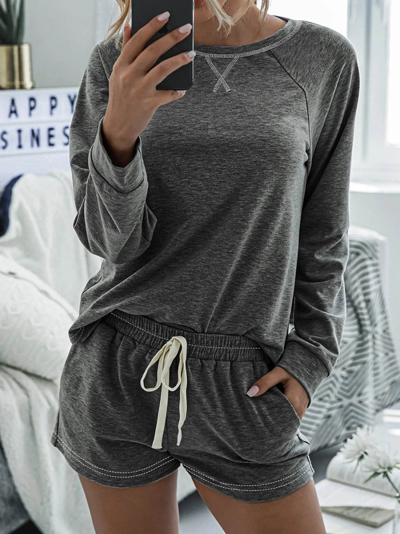 Round Neck Raglan Sleeve Top and Shorts Lounge Set Trendsi 993cf4e9794a4cbe8a6f983930f39680-Max-Origin