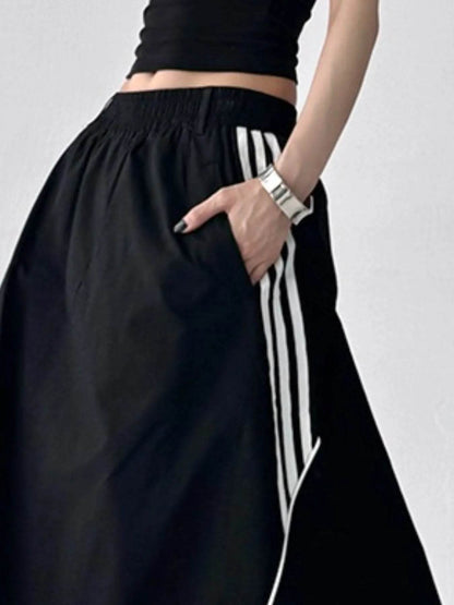 Striped Elastic Waist Maxi Skirt Black Trendsi 9953f7e5-690c-477d-8d29-1429fefddcef-Max-Origin