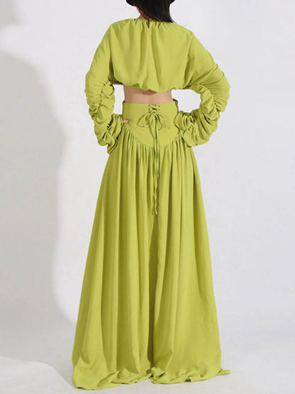 Ruched Long Sleeve Top and High Waist Skirt Set Trendsi 99542b10-7e96-4365-b6bb-cda88726c4e0-Max-Origin