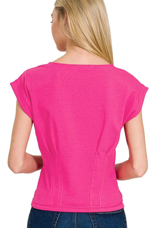 Zenana Gathered Waist Round Neck Top Trendsi 997b713f-1c56-46ff-bcc0-1af7b5051f45-Max-Origin