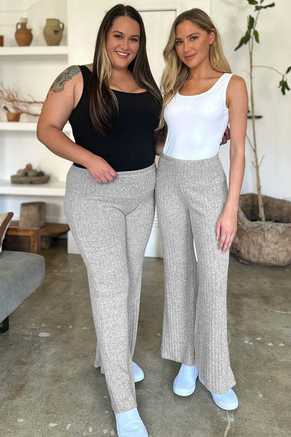 FAM-FAM Ribbed High Waist Flare Pants Trendsi 99a373c4-06b8-4e3b-89dc-bbae0616d08f-Max