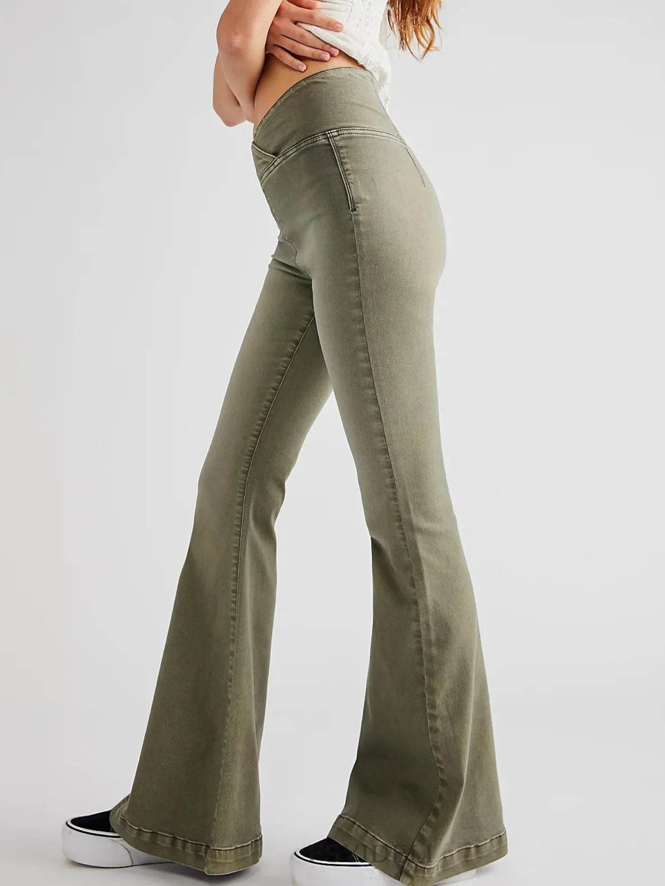 High Waist Flare Jeans Trendsi 99baa293-0f00-40f2-a661-e66e82b6b07e-Max-Origin