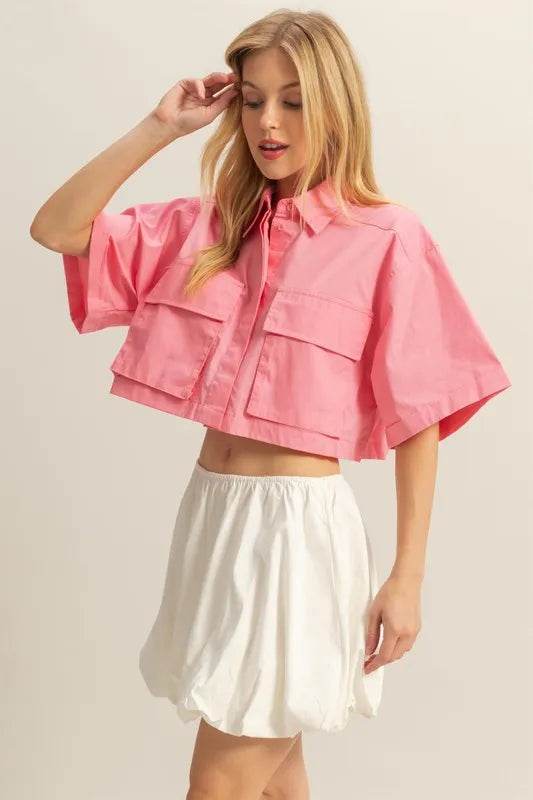 HYFVE Front Pockets Poplin Collared Neck Crop Shirt Trendsi 99e72192-db17-41f5-979b-679c5ee60d9f-Max