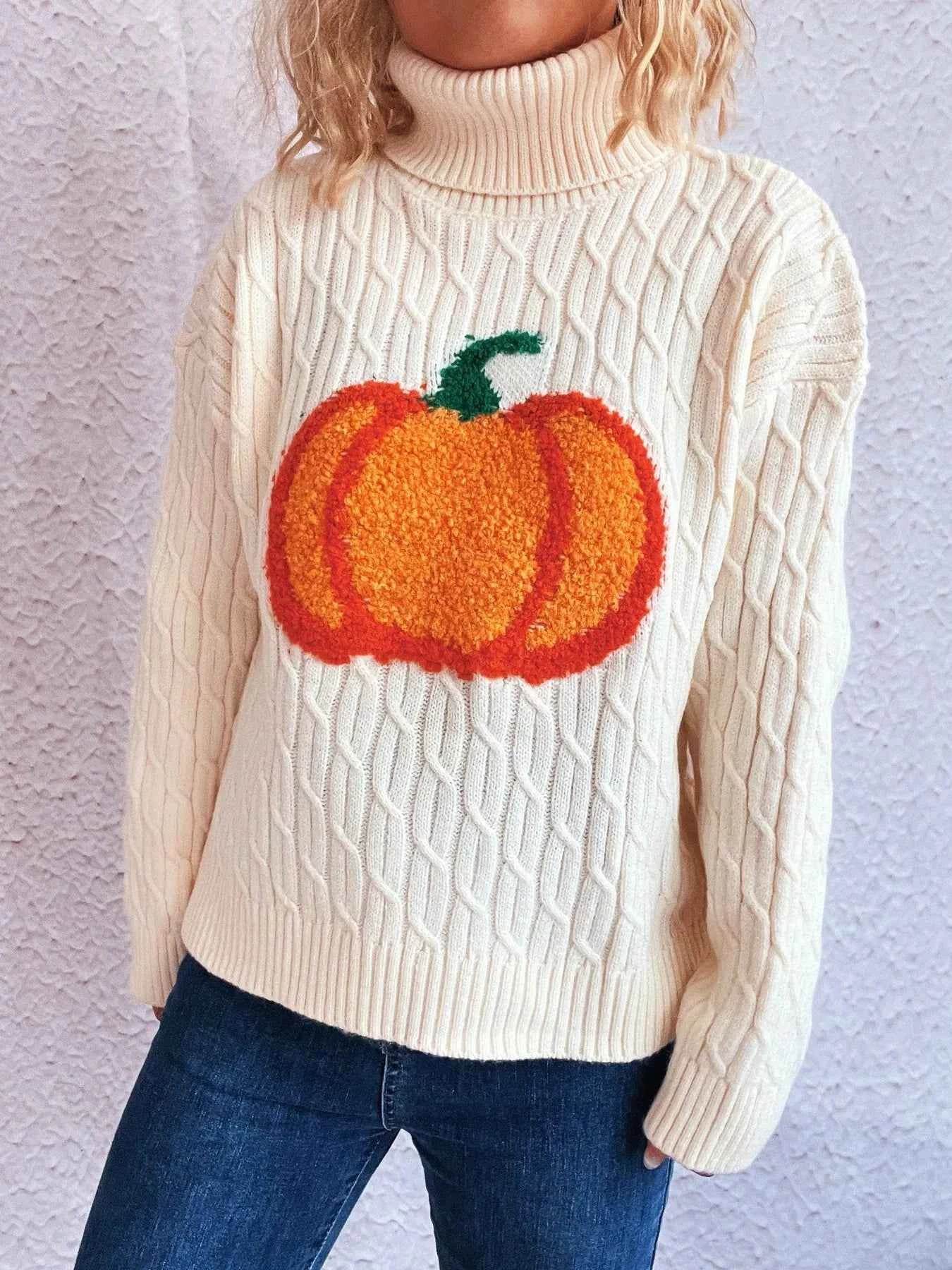 Pumpkin Turtleneck Long Sleeve Sweater Trendsi 99ec2795f55b430da3b019bf95cd9c2d-Max-Origin