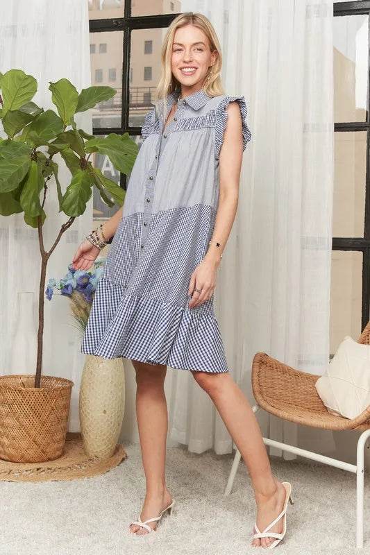ADORA Button Down Textured Babydoll Dress Trendsi 99f82f24f547425b8f7b5598d04a02ff-Max-Origin