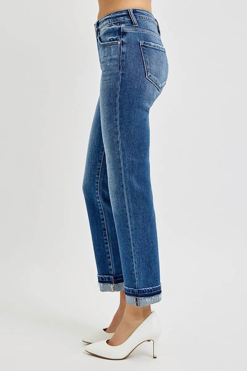 RISEN Mid Rise Ankle Straight Cuffed Jeans Trendsi 9a0c66fe98604ef4a38a17c292df5450-Max-Origin