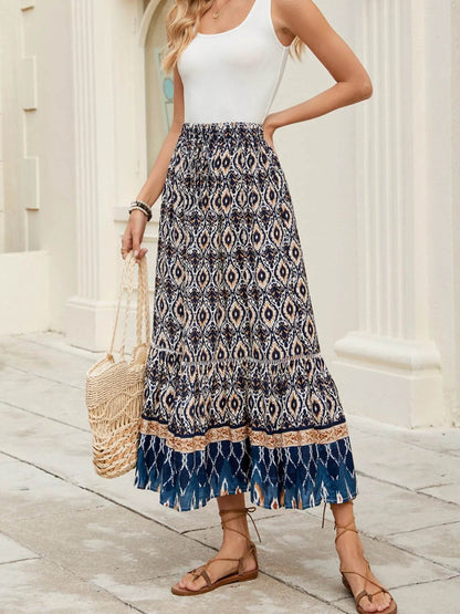 Bohemian Printed Ruched Maxi Skirt Trendsi 9a4263a4-e194-4c5b-b658-80dbcce4e248-Max-Origin