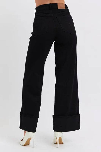 Judy Blue Full Size High Waist Reto Wide Leg W/ Cuff Plus Size Trendsi 9a567ce6e7d245e29fe9f45164e5e4e0-Max-Origin