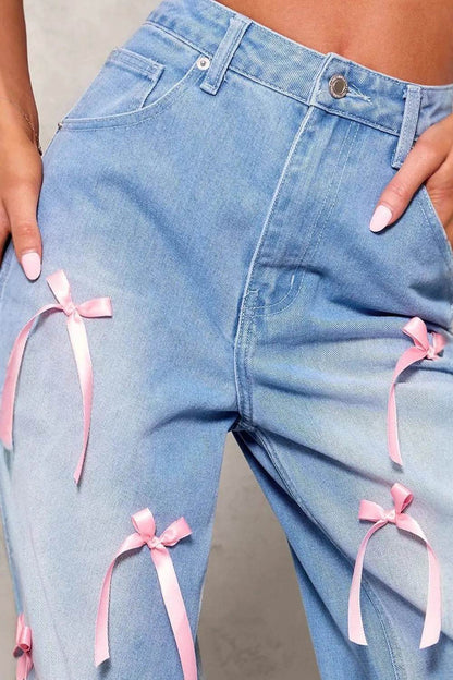 Bow Decorated Wide Leg Denim Jeans Trendsi 9a66c0f3-c23a-46d0-a702-91eff84600c2-Max-Origin