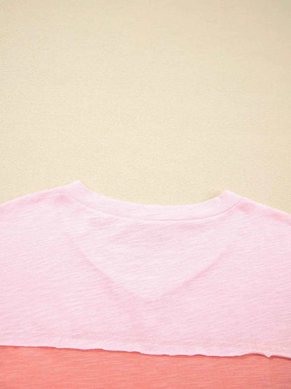 Flower Patched Exposed Seam Oversized T Shirt Trendsi 9a8586440bec4a49bfcf1f70cb929ac4-Max-Origin