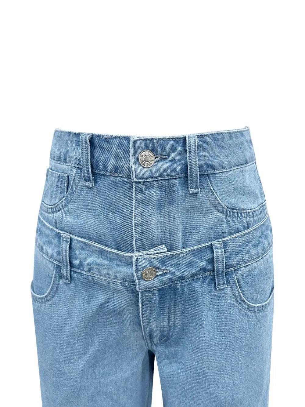 Faux Layered High Waist Jeans Trendsi 9a9283f3-81e2-4f03-9005-30f3398b21da-Max