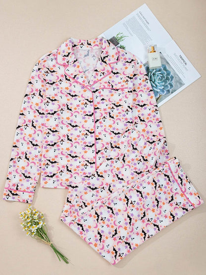 Halloween Ghost Print Button Up Top and Pants Lounge Set Trendsi 9ae6cea8d9b841c9b2ef514ac2b71fbd-Max-Origin