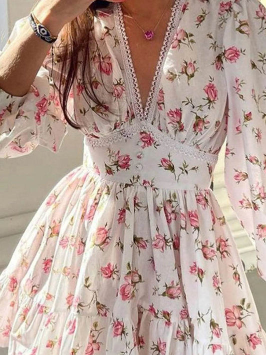 Lace Detail V-Neck Balloon Sleeve Dress Trendsi 9ae87149-4cf2-4693-bc3e-64824ed8dff8-Max-Origin