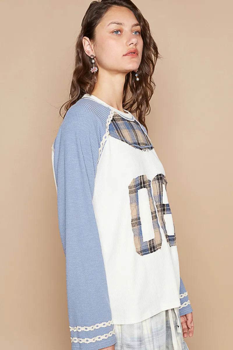 POL Plaid Number 06 Raglan Sleeve T-Shirt Trendsi 9b2555a4-7429-44e1-9c0e-b1aa9f385185-Max-Origin