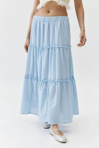 Frill Elastic Waist Skirt Light Blue Trendsi 9b44e650-0ec8-4d9e-809b-890c263a2e61-Max