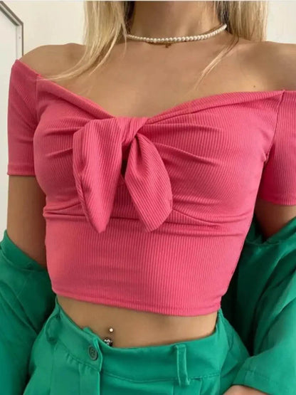 Off-Shoulder Bow-Tie Crop Top Rose Red Trendsi 9bb933a8e5254461bab01626d6d8feab-Max-Origin