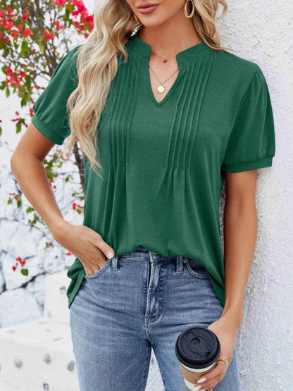 Notched Short Sleeve T-Shirt Trendsi 9c1ca33e-bed0-4e53-9466-2e6916e8a9e9-Max-Origin